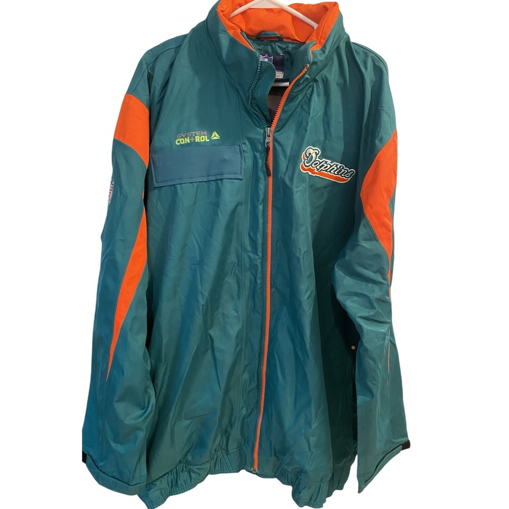 RARE Miami Dolphins NFL Football‎ Reebok System Control Winter Coat Size 2XL